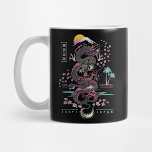 Japanese Tokyo Dragon Asian inspired retro 80’s style T-Shirt Mug